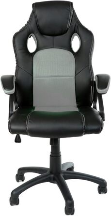 Геймерське крісло Panorama24, ігрове крісло для офісу, крісло для керівника, ергономічне, сіре, 9 варіантів кольорів, м&39які підлокітники, механізм нахилу, вантажопідйомність до 150 кг, сертифікований підйомник TV