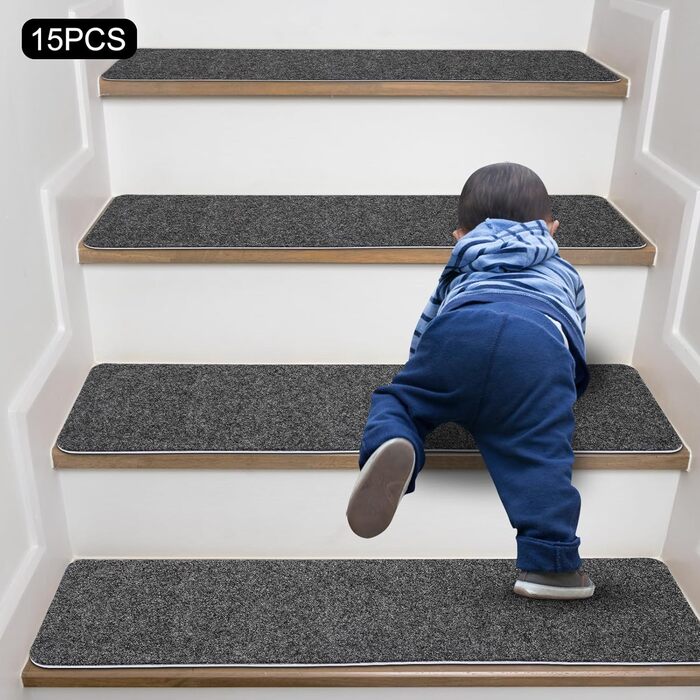 Килимки для сходів wanwanper, килимок для сходів 15 шт. , протиковзкі килимки для сходів, килимок для захисту сходів для дерев'яни