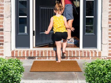 Кокосовий килимок 60x40x2,4 см Килимок для дверей з міцного кокосового волокна Килимок для вхідних дверей та зони входу Килимок для вловлювання бруду заввишки 2,4 см Килимок, що легко доглядається Килимок Nature, 40 x 60 см (прямокутний)