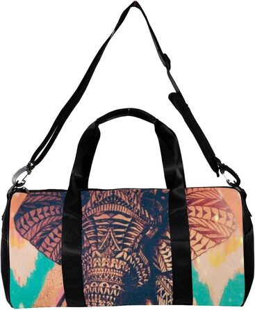 Спортивна сумка, маленька дорожня сумка, сумка для йоги, барвисті смугасті слони, сумка для фітнесу на відкритому повітрі, ручна поклажа