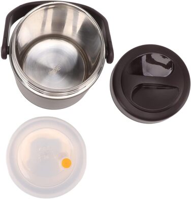 Ізольований харчовий контейнер з нержавіючої сталі, великої місткості, герметичний вакуумний контейнер для ділових поїздок, пікніків, 2 л, темно-сірий