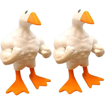 Кумедна статуя качки зі смоли, фігурка качки Duck You Buff Duck, качка скульптура деко ремесла подарунок для прикраси будинку (2 шт.)