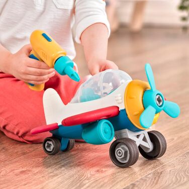 Іграшка-літак Wonder Wheels Іграшка-літак-конструктор з акумуляторною викруткою для дітей Навчальна іграшка для складання для дітей віком від 3 років (27 деталей), різнокольорова