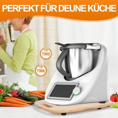 Розсувна дошка MUUKAIII для Thermomix TM6 & TM5, швидкорухома рухома дошка для кухонного комбайна Thermomix Vorwerk TM6 TM5 Аксесуари Підкладкова дошка, розсувна дошка з бамбукового дерева