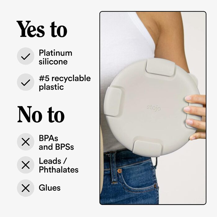 Складана миска STOJO вівсянка, 1020 мл багаторазова силіконова миска для гарячої та холодної їжі ідеально підходить для подорожей, прийому їжі, обідів, кемпінгу та походів безпечна для мікрохвильової печі та вівсянки