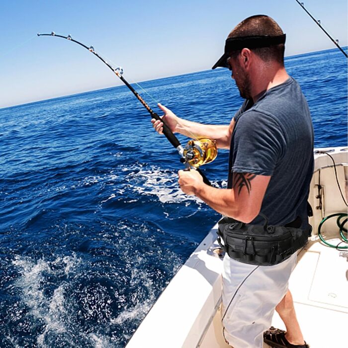 Рибальська поясна сумка, поясна сумка для риболовлі нахлистом - водонепроникна рибальська сумка з поясним поясом Портативна сумка для риболовлі нахлистом Аксесуари для активного відпочинку для чоловіків, жінок, камуфляж