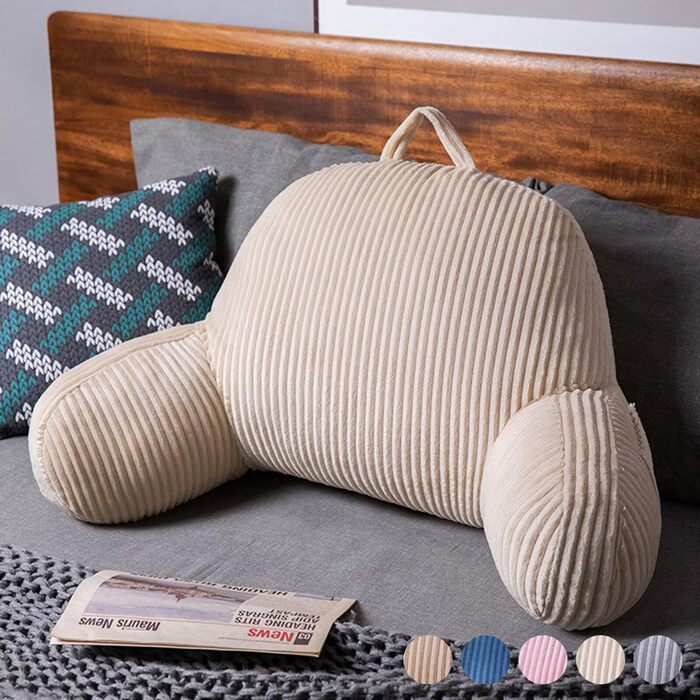Подушка для спинки ліжка 805015 см, вельветова подушка для читання для ліжка та дивана, подушка для спинки ліжка з підлокітником, велика подушка для спинки дивана, настінна подушка для узголів&39я ліжка з чохлом, який можна прати, бежевий 8051 см