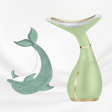 Електричний масажер для обличчя Ms.W для підтяжки обличчя, ультразвуковий масажер для обличчя проти зморшок для дому, ультразвуковий масаж обличчя, 3 режими масажу обличчя проти зморшок 1 зелений та золотий