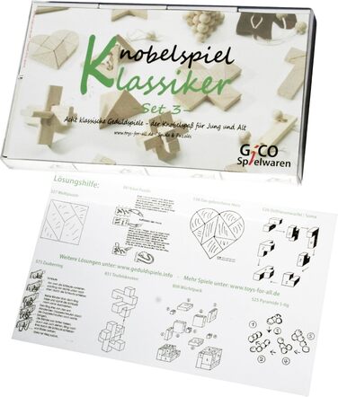 Набір мініголоволомок GICO, Класичні Головоломки, 8 штук