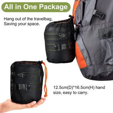 Набір посуду для кемпінгу Odoland, 10-предметний набір посуду для кемпінгу, алюмінієві кемпінгові горщики, чашки, складні столові прибори, міні-кемпінгова плита для пікніків та походів на свіжому повітрі, для 1 особи (A)