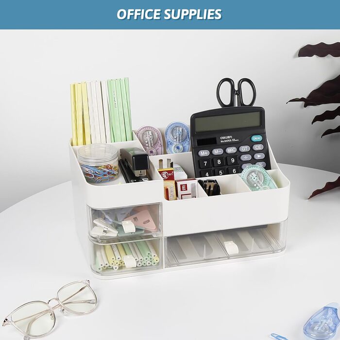 Організатор для косметики Greentainer з шухлядами, косметичний органайзер з 8 відділеннями і 3 шухлядами для помади, щіток, лосьйо