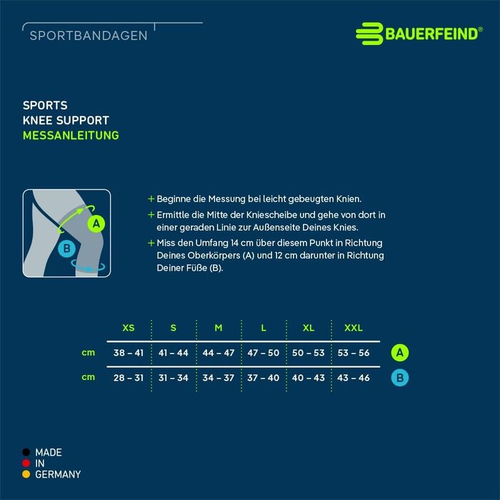 Опора для колін Bauerfeind 'Knee Support з кільцем Siikon, праворуч і чорнилами для носіння (чорний, M)