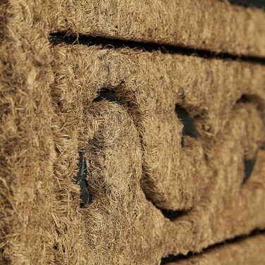 Великий килимок для дверей Relaxdays з натурального кокосу та нековзної ПВХ-гуми, підходить для використання всередині та зовні приміщень, з декоративним візерунком, екологічний прямокутний кокосовий килимок, розміри 2 x 90 x 60 см (В x Ш x Г), натуральни