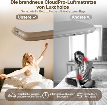 Самонадувальний надувний матрац для 1 особи з портативним насосом. Надувається всього за 2 хвилини та має м&39який матовий верх. Надувний матрац для кемпінгу та використання гостями. 20010020 см, макс. 500 кг. 1 особа.