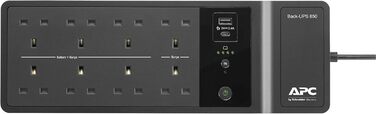 Джерело безперебійного живлення APC by Schneider Electric ES - BE650G2-Великобританія - 650 ВА (8 виходів, захист від перенапруг, 1 USB-порт для заряджання) (850 ВА / 520 Вт)