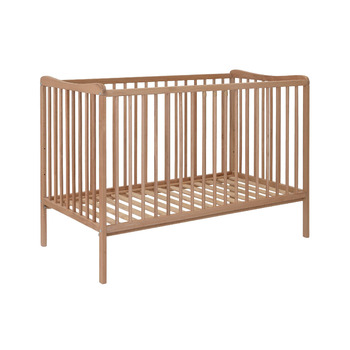 Дитяче ліжко Grzes 120x60 см, Натуральний колір, виготовлене з бука, перевірено на відповідність EN 716, регульована по висоті рейкова основа, 3 знімні перекладини, Натуральний колір