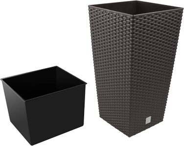 Квадратний квітковий горщик Prosper Plast drts300440U 28,7 x 28,7 x 55 см &39Rato&39 темно-коричневий (комплект з 12 предметів)