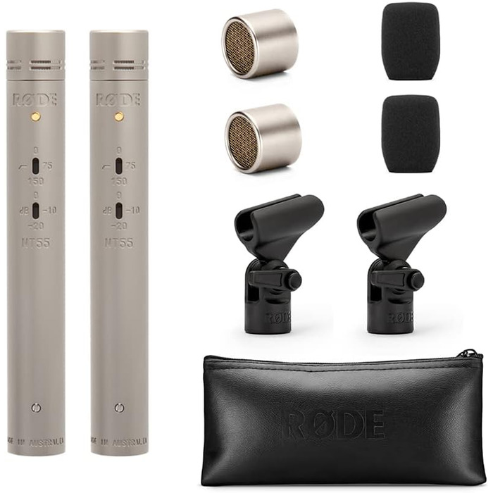 �DE NT55 Matched Pair Універсальний -дюймовий конденсаторний мікрофон з малою діафрагмою (узгоджена пара) з регульованою полярною