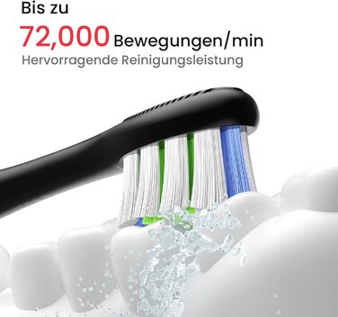 Блакитний Подарунковий Набір Електрична зубна щітка з 3 насадками, Водонепроникна IPX7, 5 режимів чищення, Таймер, Чохол для подорожей, Блакитний колір ()