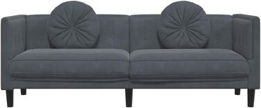 Диван, м&39який диван з подушками, диван для відпочинку, дизайнерський диван для вітальні, диван для вітальні, сучасний оксамит, темно-сірий, 3-місний, 3-місний темно-сірий