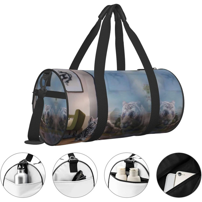 Дорожня сумка з принтом котів та тигрів, спортивна сумка для чоловіків та жінок, сумка-мішок, спортивна торба