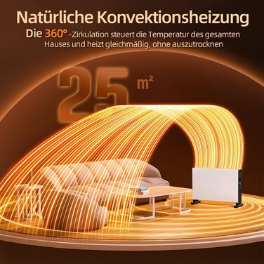 Конвекційний обігрівач, електричний обігрівач, радіатор, кімнатний обігрівач потужністю 1000 Вт/2000 Вт з регульованим режимом для спальні, кухні, офісу, енергоефективний безшумний обігрівач