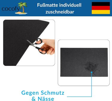 Тонкий надзвичайно плоский килимок для дверей товщиною 2 мм, 60 x 90 см, тонкий килимок для внутрішніх приміщень, тонкий повстяний килимок з протиковзкою підкладкою, килимок для внутрішніх приміщень, антрацитово-сірий, 90 см x 60 см