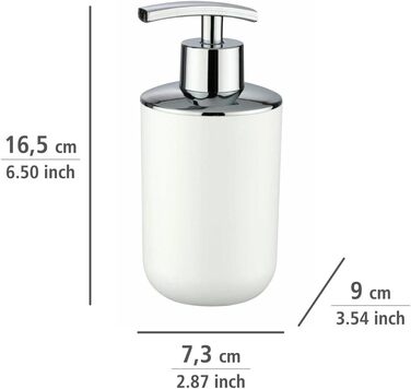 Дозатор для мила WENKO Mod. Brasil, багаторазовий дозатор для мила для ванної та кухні, виготовлений з ударостійкого пластику, без