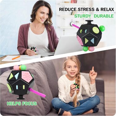 З 12 сторонами, іграшка Infinity Cube Fidget Anti Stress Cube для дорослих, дітей із СДУГ, СДУГ, РАС, СДУГ