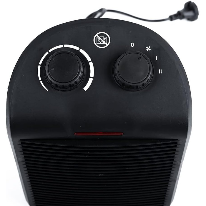 Чорний вентилятор-обігрівач HOTserie потужністю 2000 Вт з функцією обігріву та охолодження