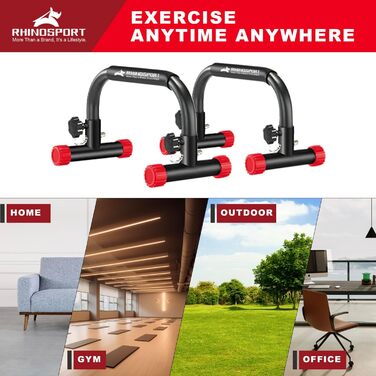 Турніри Parallettes Dip для калістеніки, віджимання, висота 10,2 дюйма, вантажопідйомність 300 кг/661 фунтів, силові тренування, домашній тренажерний зал, обладнання для калістеніки 19,6x10,2x10,2 дюйма, червоний