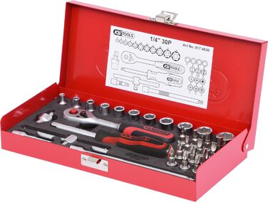 Набір торцевих головок KS Tools 917.4030, 1/4, 30 предметів, матове сатинування