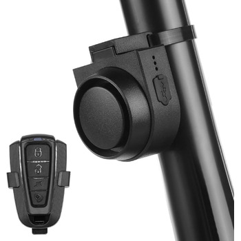 Велосипедна сигналізація-дзвінок, 115 дБ, IPX5, Бездротова, Чорний