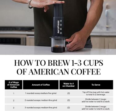 Кавоварка AeroPress A80 пластикова, 10 унцій, чорна