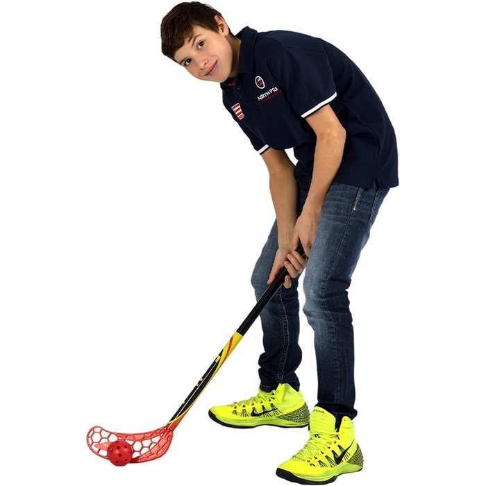 Повний набір Bandito FunHockey, для дітей, 4 хокейні ключки, 4 м&39ячі та 2 складні ворота, ключка для флорболу, вуличний хокей, для приміщень та вулиці, командний вид спорту, школи, сад, водонепроникний, повний набір Maxi