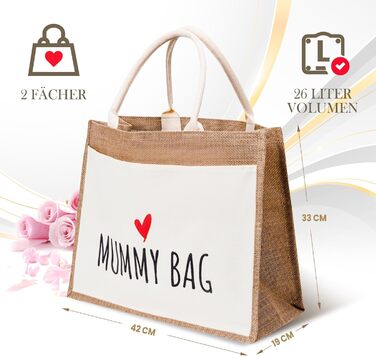 Затишна сумка з джутової тканини подарунок для мами, майбутньої мами або вагітної. Велика сумка для покупок з рафії джутова сумка