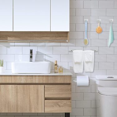 Рушникосушка JiGiU без свердління, набір 5-в-1 з нержавіючої сталі 40 см рушникосушка для ванної кімнати, 3 шт. гачок для рушників