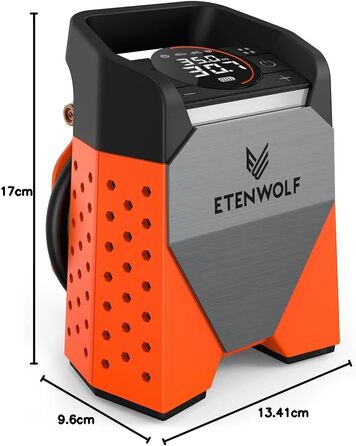Електричний повітряний насос ETENWOLF ZEPHYR S3-7800mAh, 160 PSI/11.03Bar портативний повітряний компресор для автомобіля, мотоцик