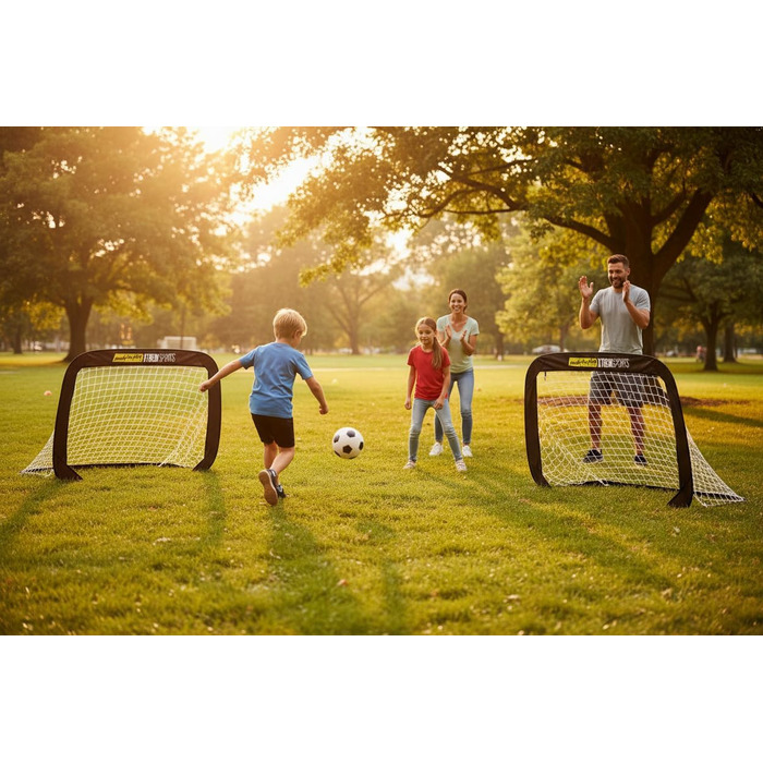 Футбольні ворота XTREM Pop-Up, 2 шт. міцні, стійкі, зручні для транспортування, 120x80x80 см, для дітей та дорослих, для тренувань з футболу на свіжому повітрі