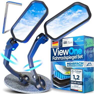 Дзеркала на кермо велосипеда NEXTCOVER КОМПЛЕКТ зі справжнім склом ProVision Фіксоване дзеркало заднього виду для велосипеда Комплект дзеркал Дзеркало заднього виду для велосипедів Електровелосипедів Електроскутерів Комплект дзеркал для велосипеда (лівепр