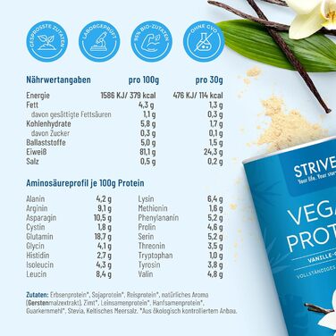 Протеїн веганський STRIVE Vanilla 600 г