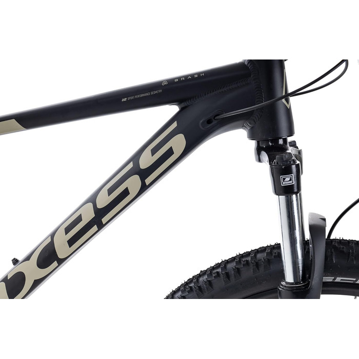 Гірський велосипед Axess Brash MTB Hardtail 16-швидкісна передача Гідравлічні дискові гальма, матово-чорний, 23 дюйми