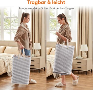 Кошик для білизни Lifewit 80L, Великий кошик для білизни, Складаний ящик для білизни, Водонепроникний ящик для сортування/зберіган