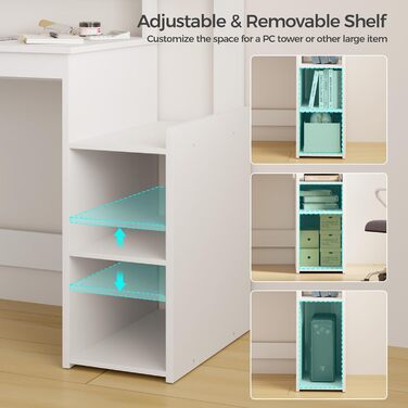 Комп&39ютерний стіл Mondeer з регульованою полицею, компактний офісний стіл з підставкою для монітора, 110 x 48 x 93 см, для кабінету, офісу, спальні, білий дерев&39яний композит