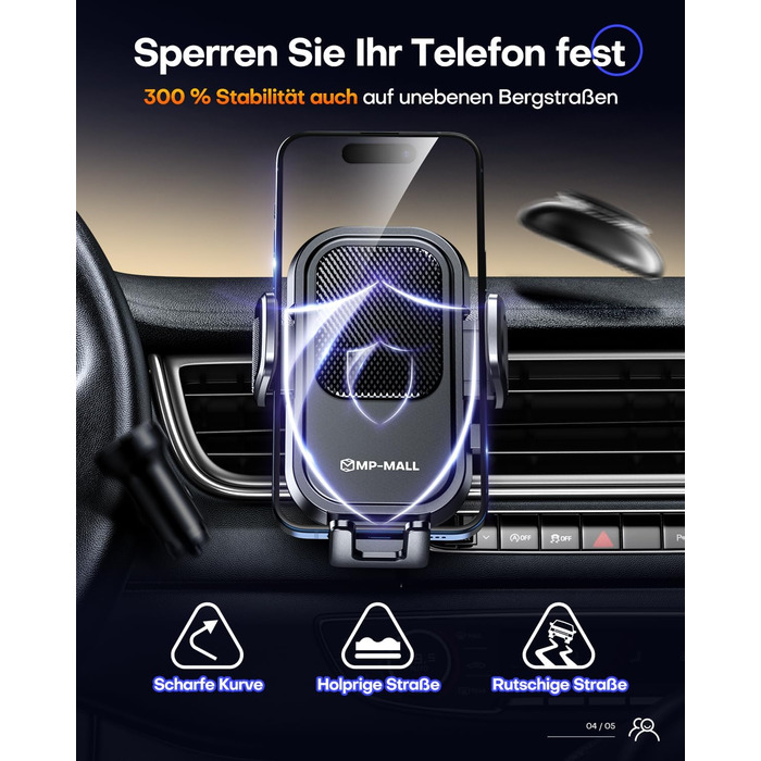 Автомобільний тримач мобільного телефону MP-MALL Супер присоска та суперсталевий гачок Оновлення універсальне для диска приладової