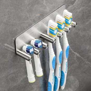 Електрична зубна щітка тримач голівки з нержавіючої сталі прикріплюється щіткотримач для 6 електричних головок щітки для ванної кі