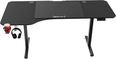 Стіл з регульованою висотою Stryn 160x75 см Електричний стіл Робочий стіл з функцією пам&39яті висоти від 72 до 117 см Чорний 160 x 75 см