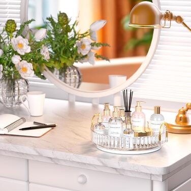 Органайзер для косметики MOACC, обертовий на 360, органайзери для макіяжу для туалетного столика, система зберігання засобів догляду за шкірою, 1 шар, прозорий