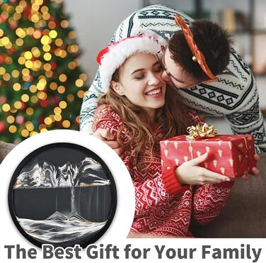 Піщані картини для обертання, 3D піщаний пейзаж, рухоме піщане мистецтво, кругле скло, рухоме зображення глибокого морського піску, рамка з плинним піском, настінна прикраса, вітальня, офіс, подарунки (чорно-білий 1, 60-60L x 60B см чорно-білий 1