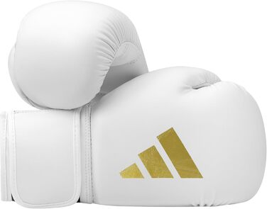 Боксерські рукавички Adidas Speed 50, Для дорослих, Боксерські рукавички, Рукавички для боксу, зручні та міцні, 10 унцій, Білі/Золоті